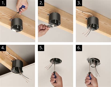 ceiling joist electrical box|ceiling box installation guide.